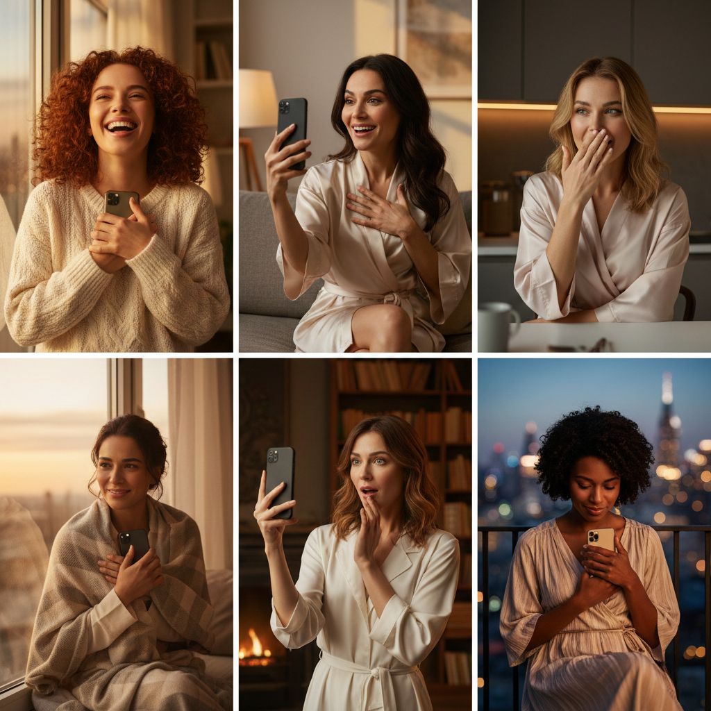 Mujeres emocionadas al recibir su tarjeta de regalo